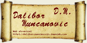 Dalibor Munćanović vizit kartica
